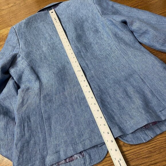 Raging Bull 100% Linen Sport Coat 42/Large Blue Blazer Jacket Unstructured - Picture 15 of 16